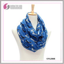 2015 Dackel Muster gedruckt Voile Damen Infinity Schal (SNSJ008)